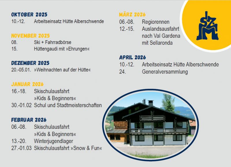 Terminübersicht Saison 2024/2025